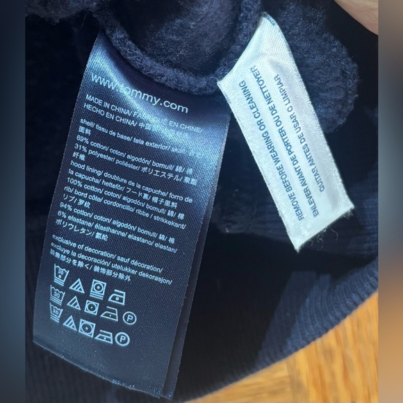 Tommy Hilfiger Navy Blue Full Zip Hoodie Sweatshirt Men’s Medium EUC - Picture 5 of 6